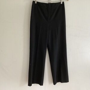 Talbots Wide Leg Black Polyester Viscose Spandex Front Fly back pockets pants 8